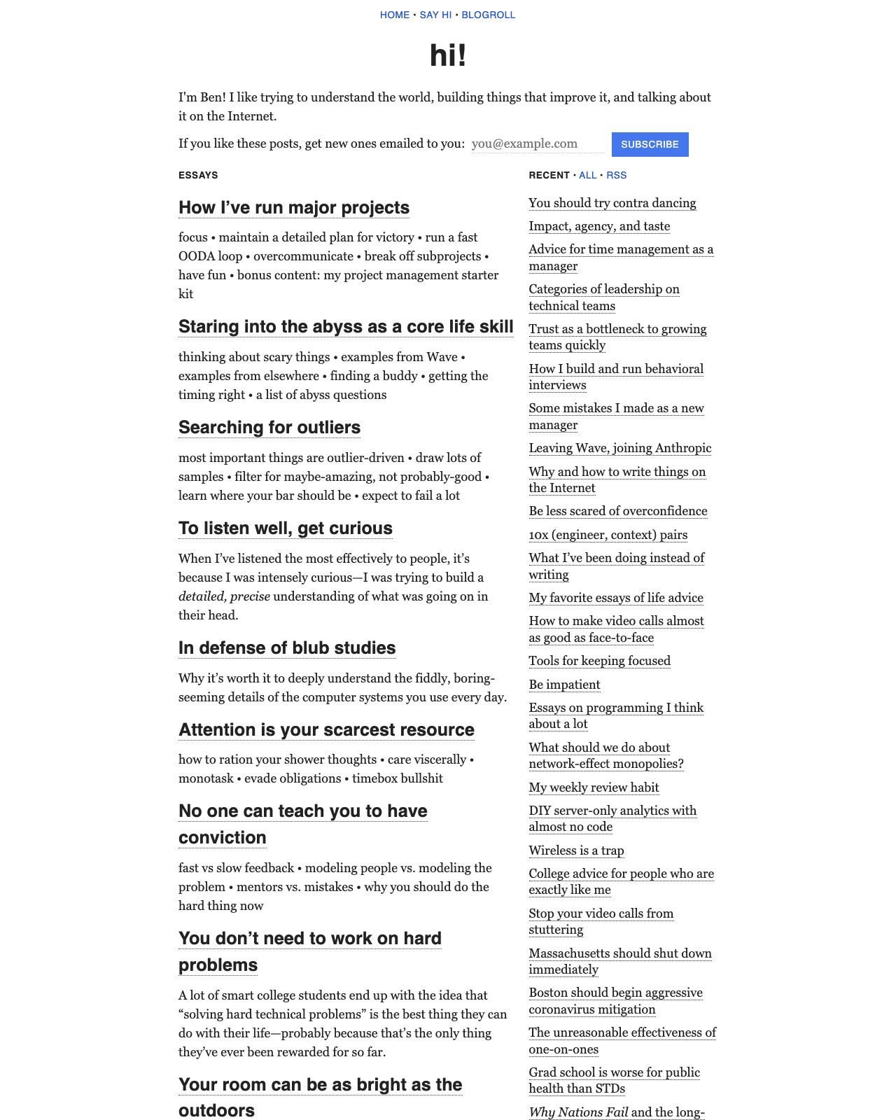 Screenshot of Ben Kuhn's blog