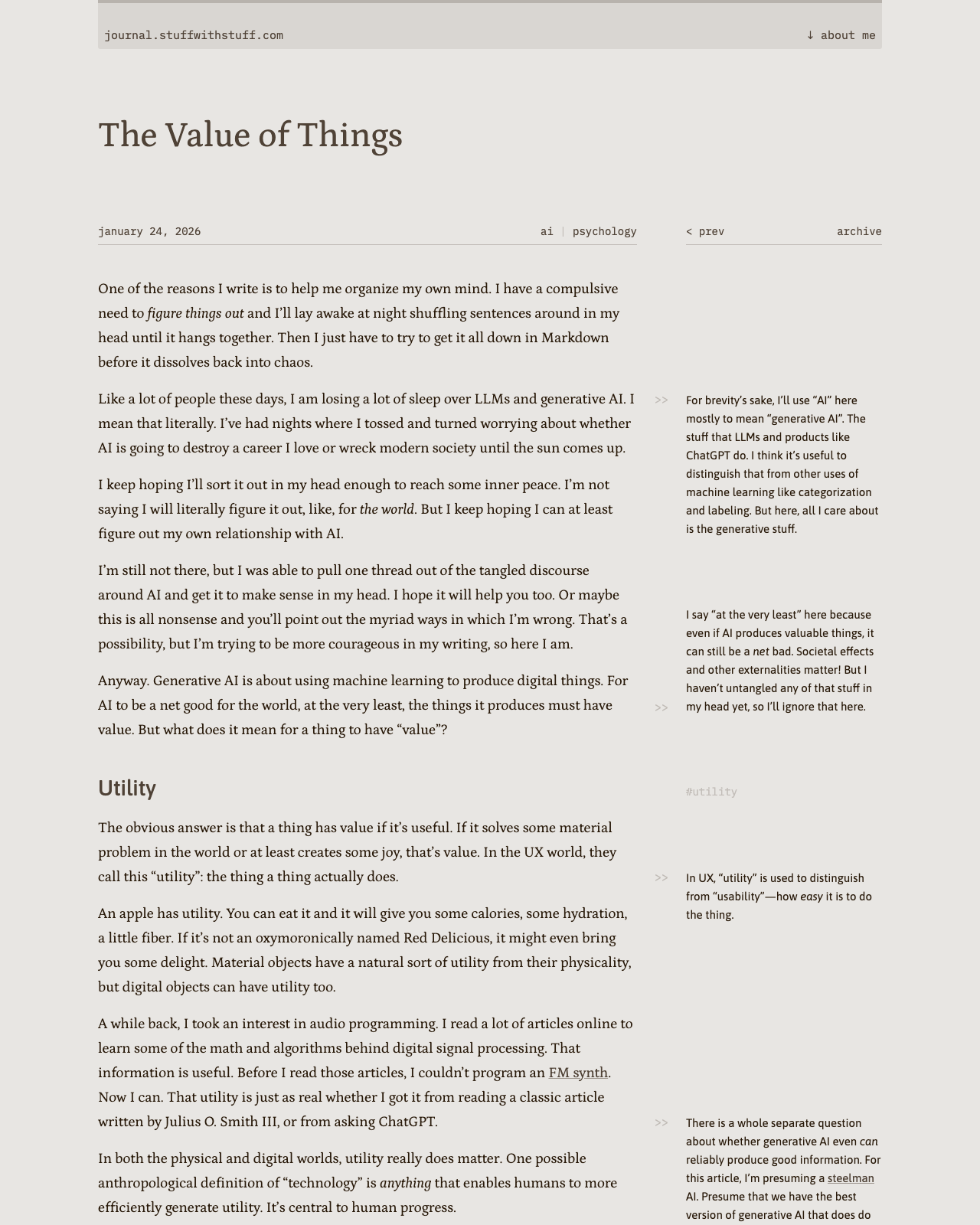 Screenshot of Bob Nystrom's blog