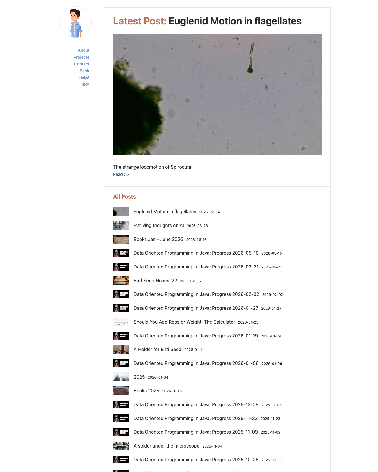 Screenshot of Chris Kiehl's blog