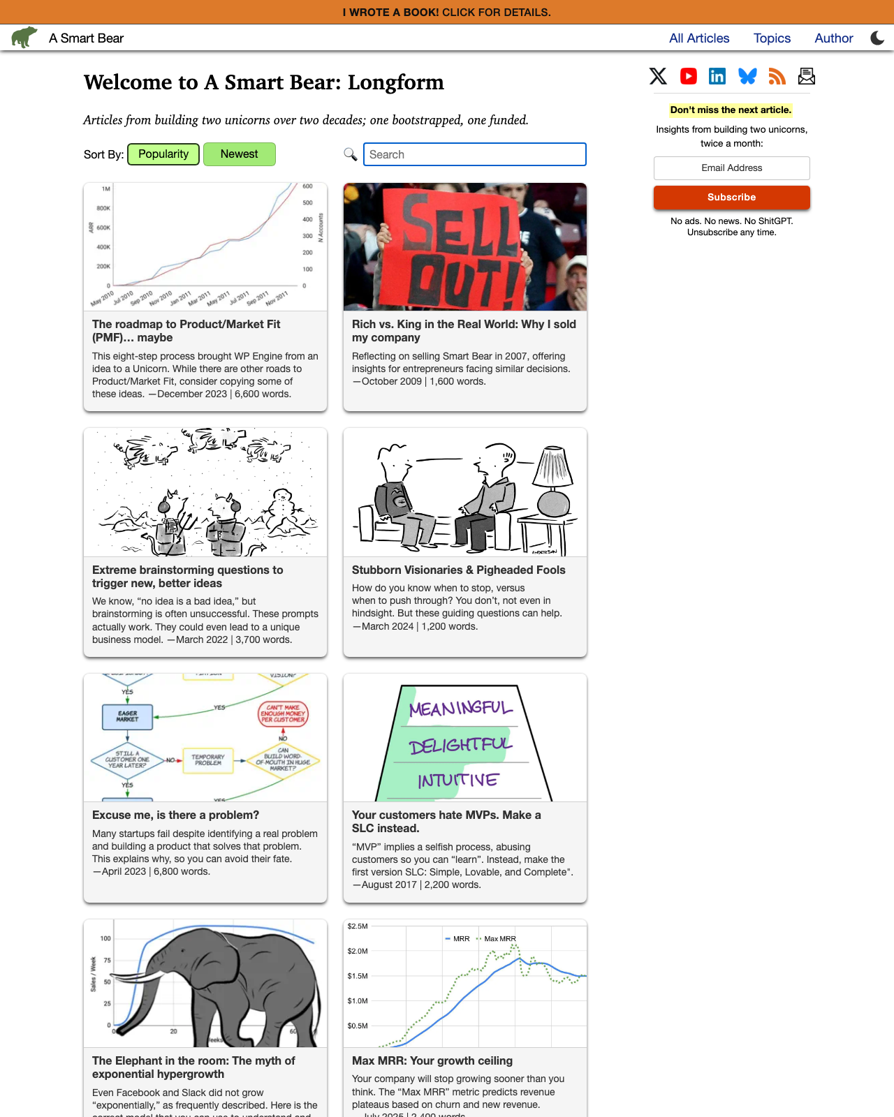 Screenshot of Jason Cohen's blog