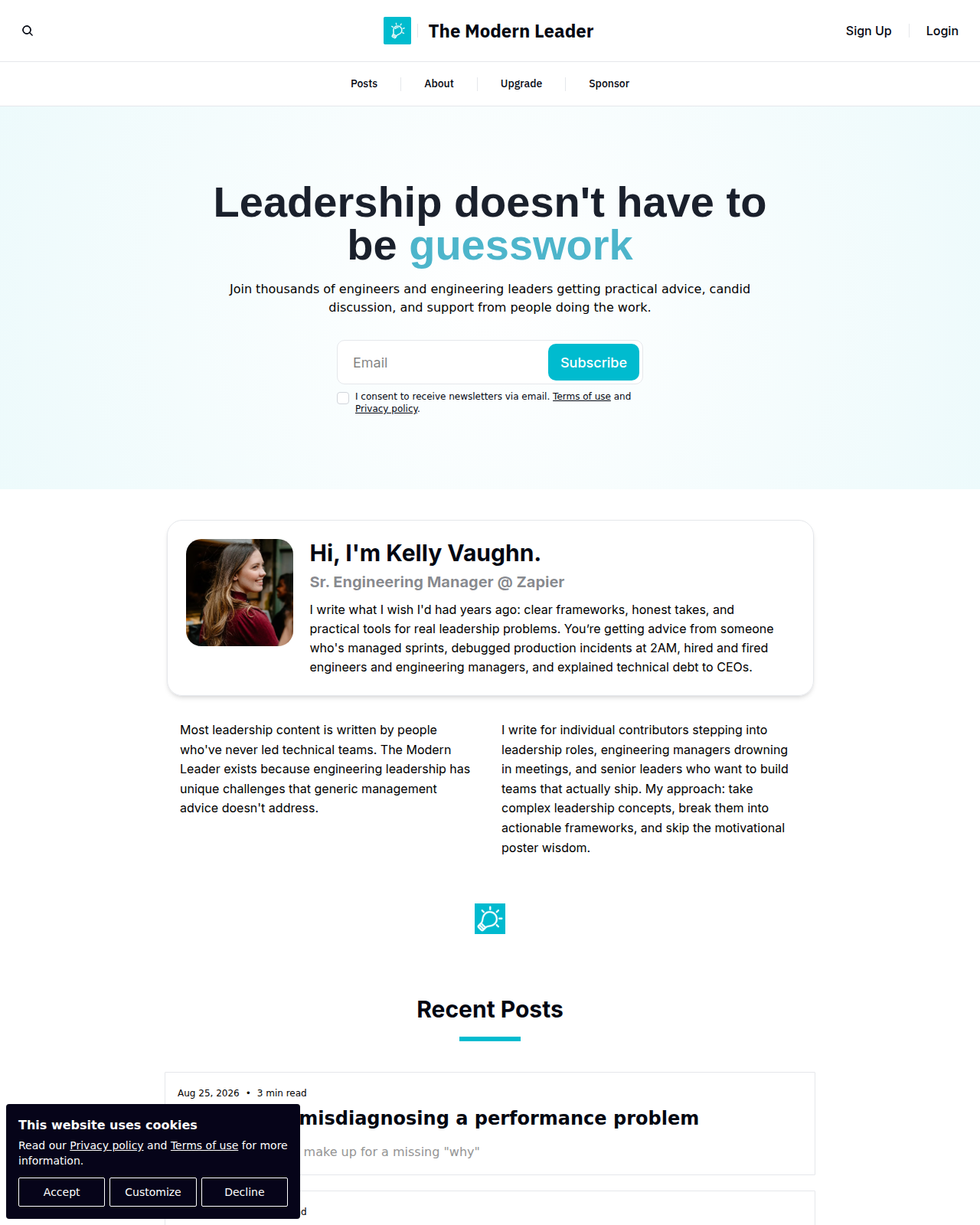 Screenshot of Kelly Vaughn's blog