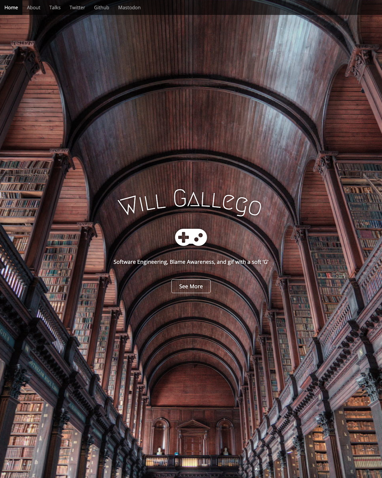 Screenshot of Will Gallego's blog